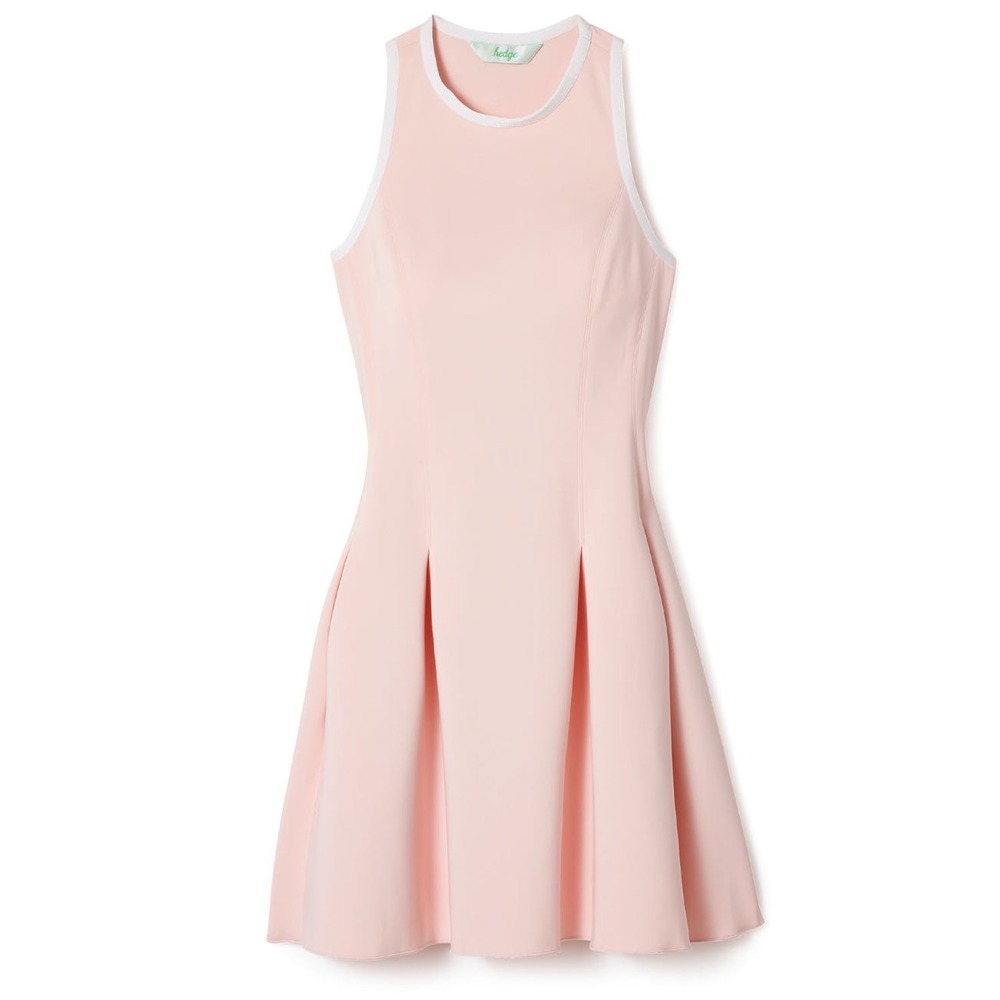 NWT Hedge Dune Racerback Tennis Dress Pleated Athletic Hedgerose Pink Large